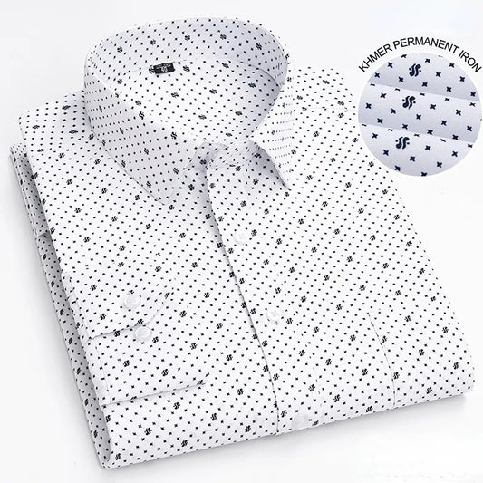 Men's Classic Long Sleeve Business Office Shirt.